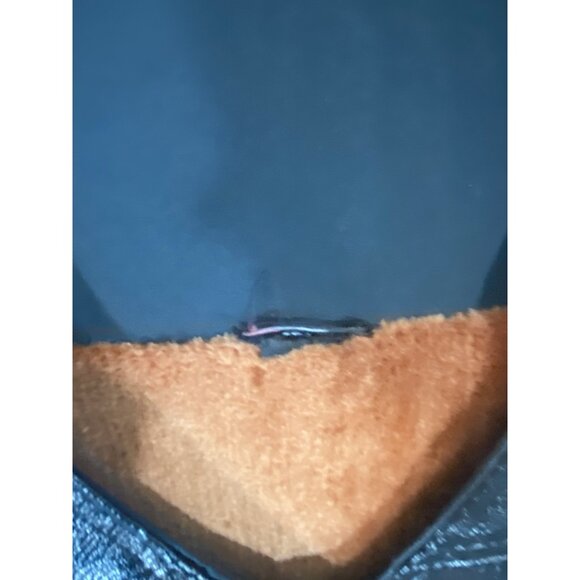 Motorcycle Vest Unisex 50 Chest Velvet Lined Black Faux Leather Pockets Snap 29 - Picture 15 of 15